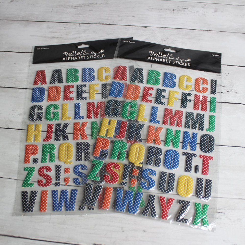 Bella Large Alphabet Scrapbook Stickers Dimensional Letters